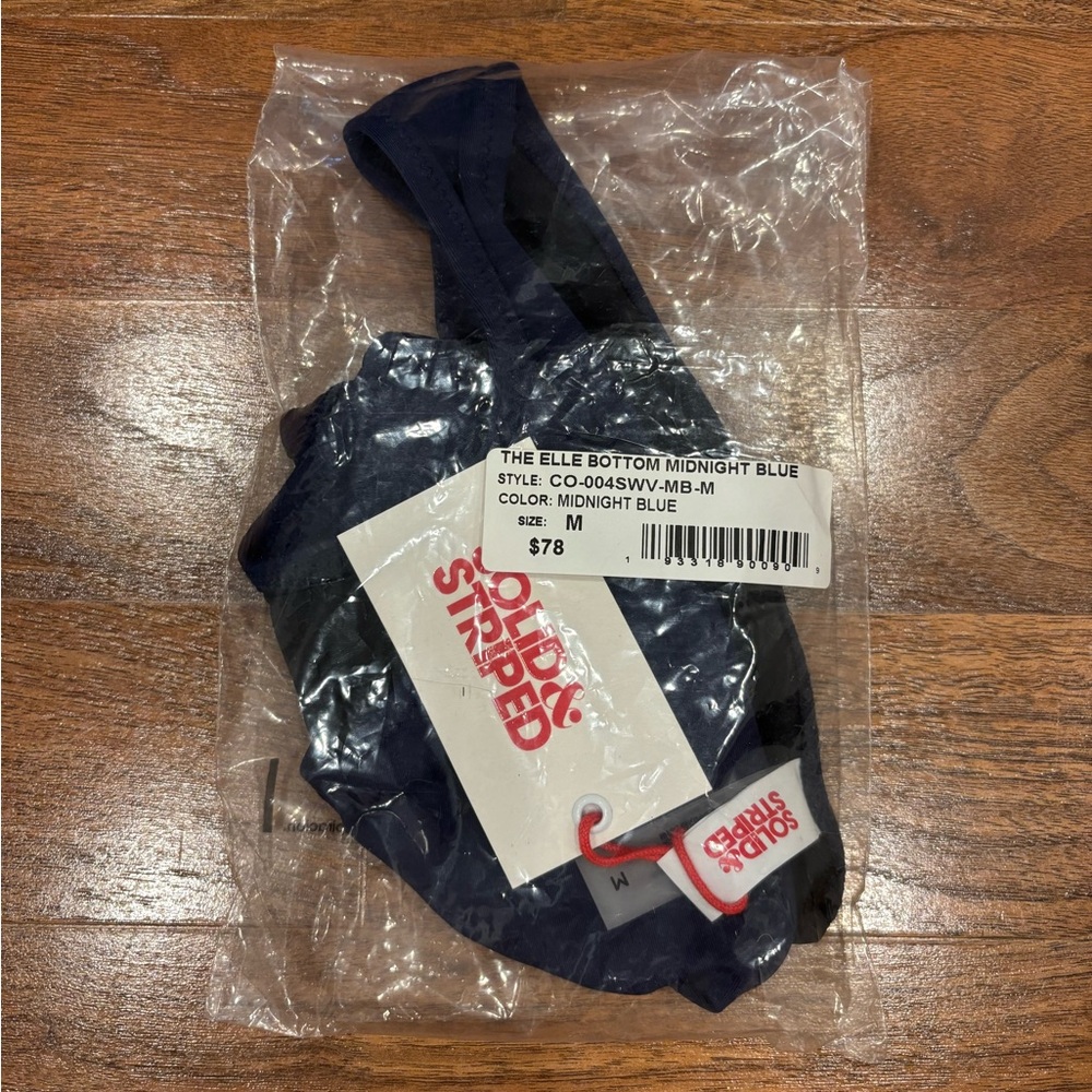 NWT Solid & Striped The Elle Bottom Midnight Blue Navy Bikini Low Rise sz Med